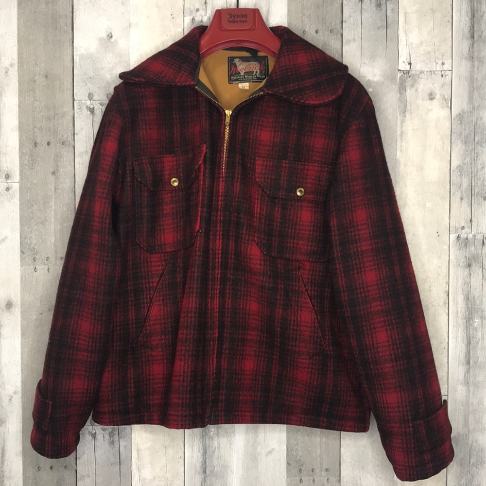 Vintage Red Plaid Woolrich Hunting Jacket Sz 42